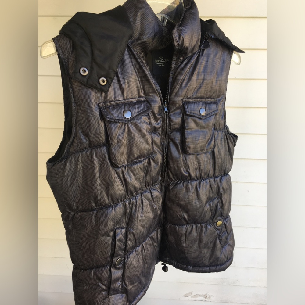 Removable Hood Bubble Vest Sz: Lg 12-14  Gray